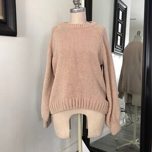 Level Eight Beige Chunky Knit Sweater Women's Large Neutral Cozy